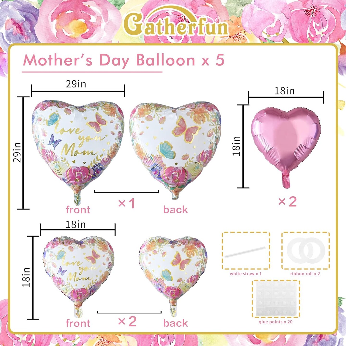 birthday Party Decorations,Happy Mother's Day Balloons for Happy Mother's Day Party Decoration Supplies