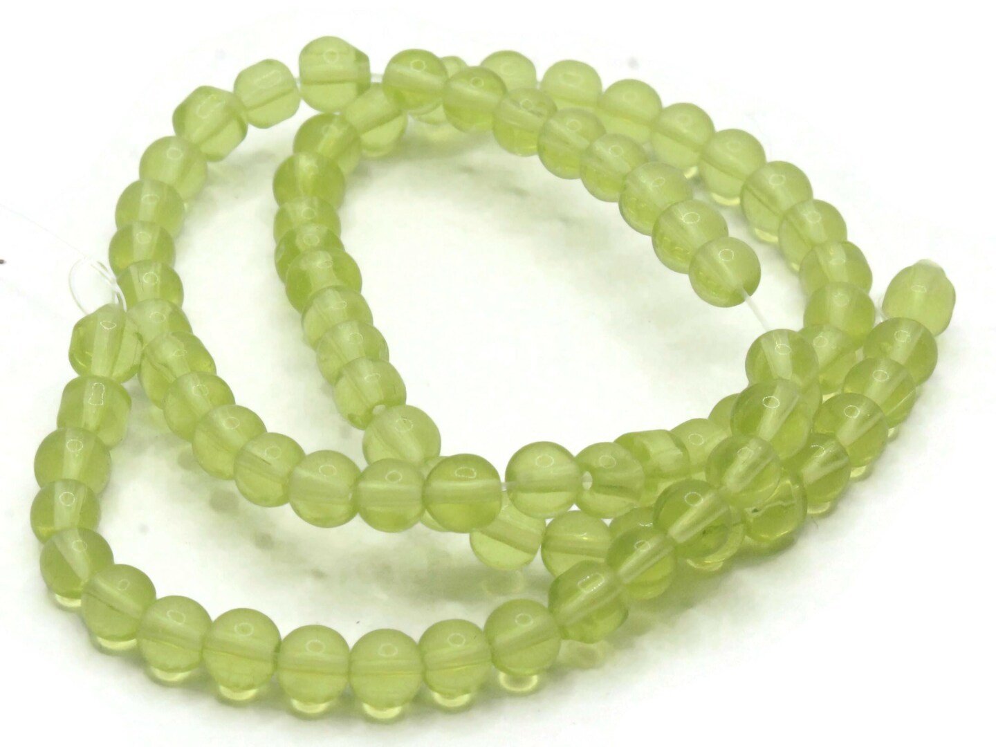 78 4mm Clear Yellow Round Glass Beads