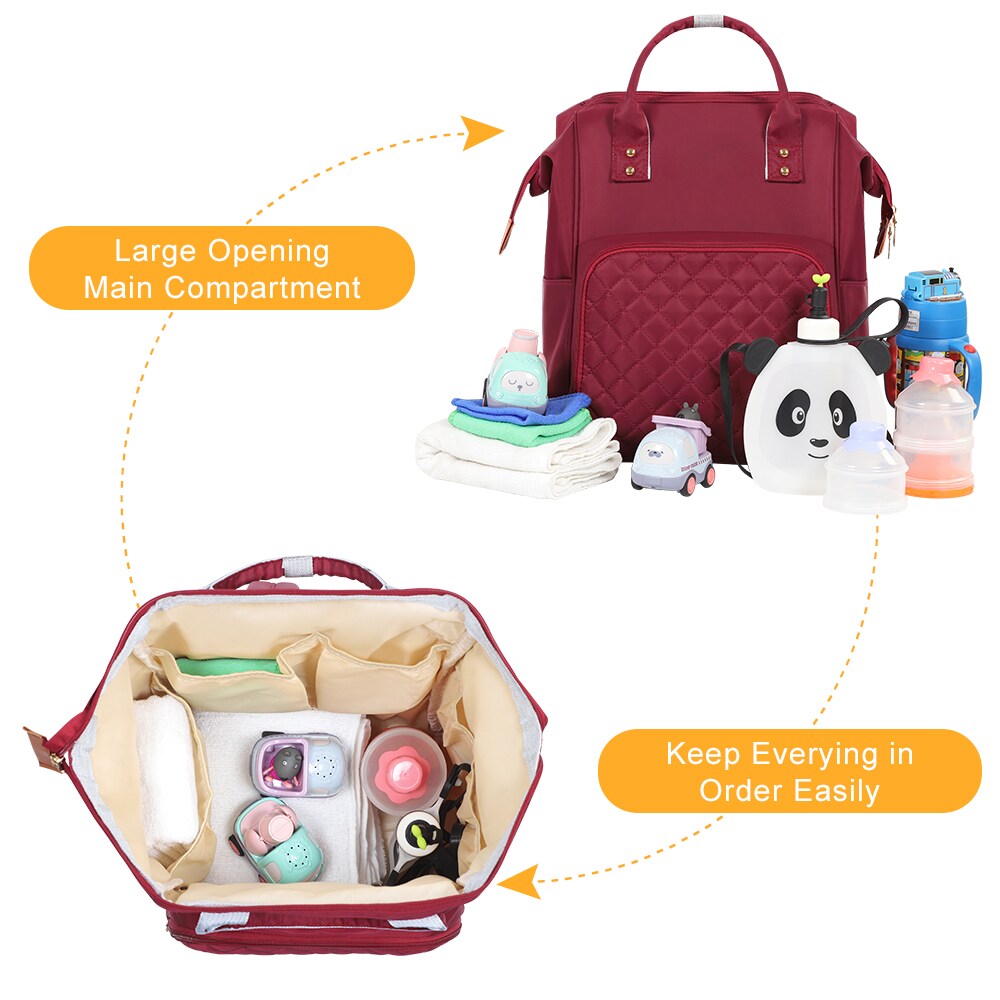 Easy to Clean Large Capacity Waterproof Backpack Babies Diaper Bag Backpack