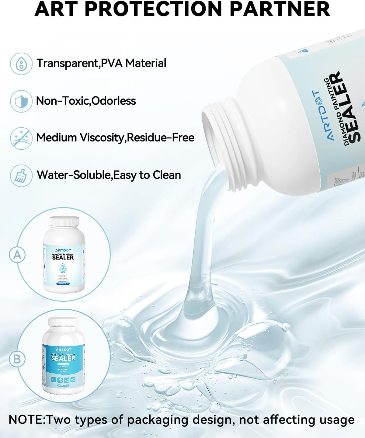 16 oz Diamond Art Sealer Kit with Large-Capacity Glue for Crafts