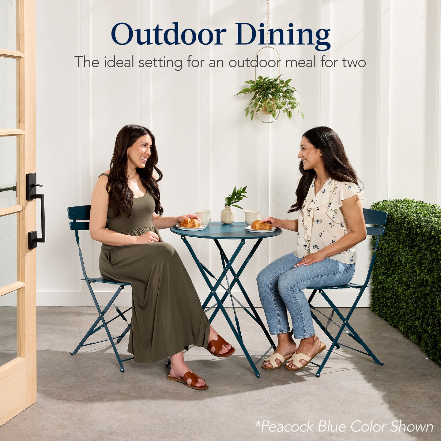Best Choice Products 3-Piece Small Bistro Set, Folding Patio Furniture Set of 2 Chairs and Table