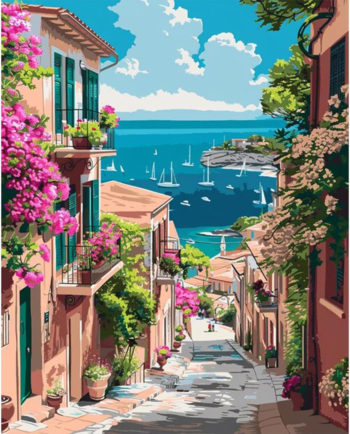 Landscape Paint by Number for Adults Beginner-Scenery Paint by Numbers Kit,Painting Paint by Number on Canvas Without Frame Acrylic Oil Painting for Gift Home Wall Decor 16x20inch