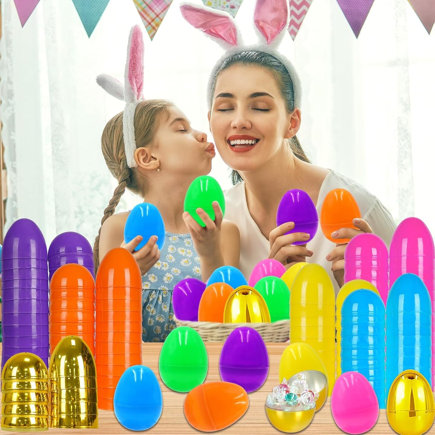 200 PCS 3&#x22; Large Plastic Easter Eggs Fillable Easter Eggs Empty Colorful Plastic Eggs Bulks for Kids Boys Girls Easter Basket Stuffers