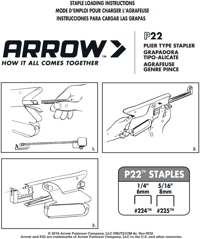 P22 Heavy Duty Handheld Plier Stapler for Crafts, Office, and Insulation, Uses 1/4-Inch and 5/16-Inch Staples