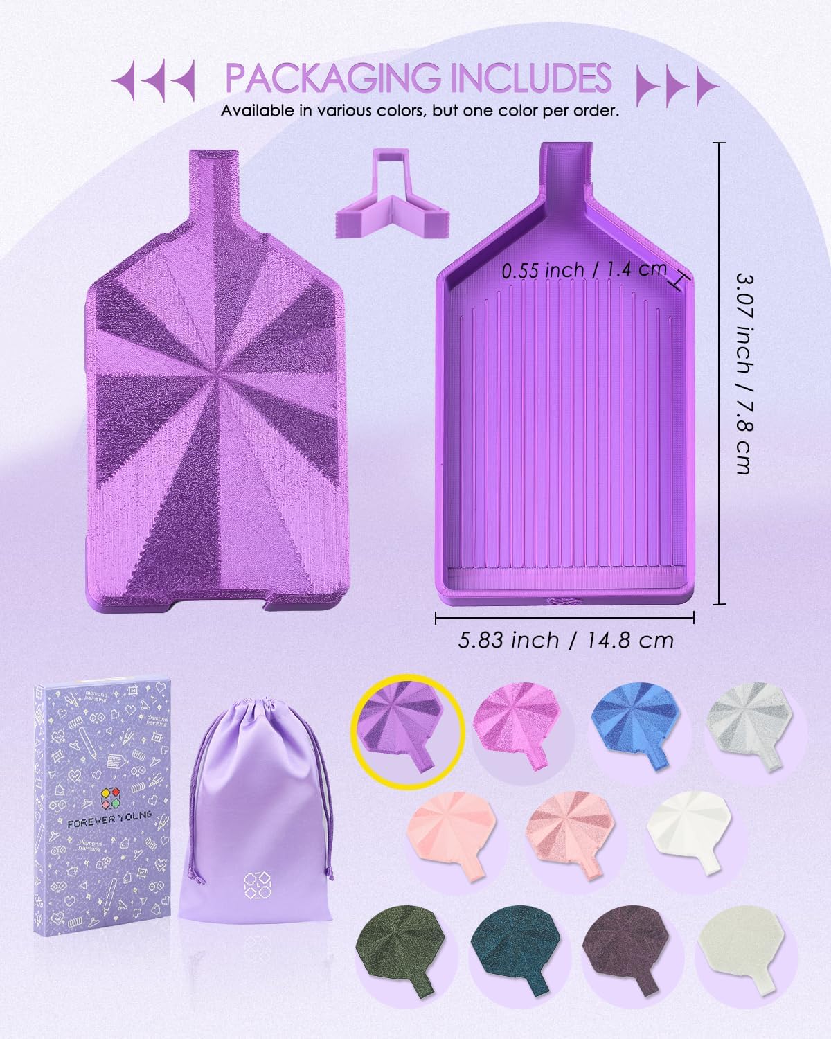 Silky Diamond Painting Tray with Prismatic Lid for 5D Beads, Sapphire