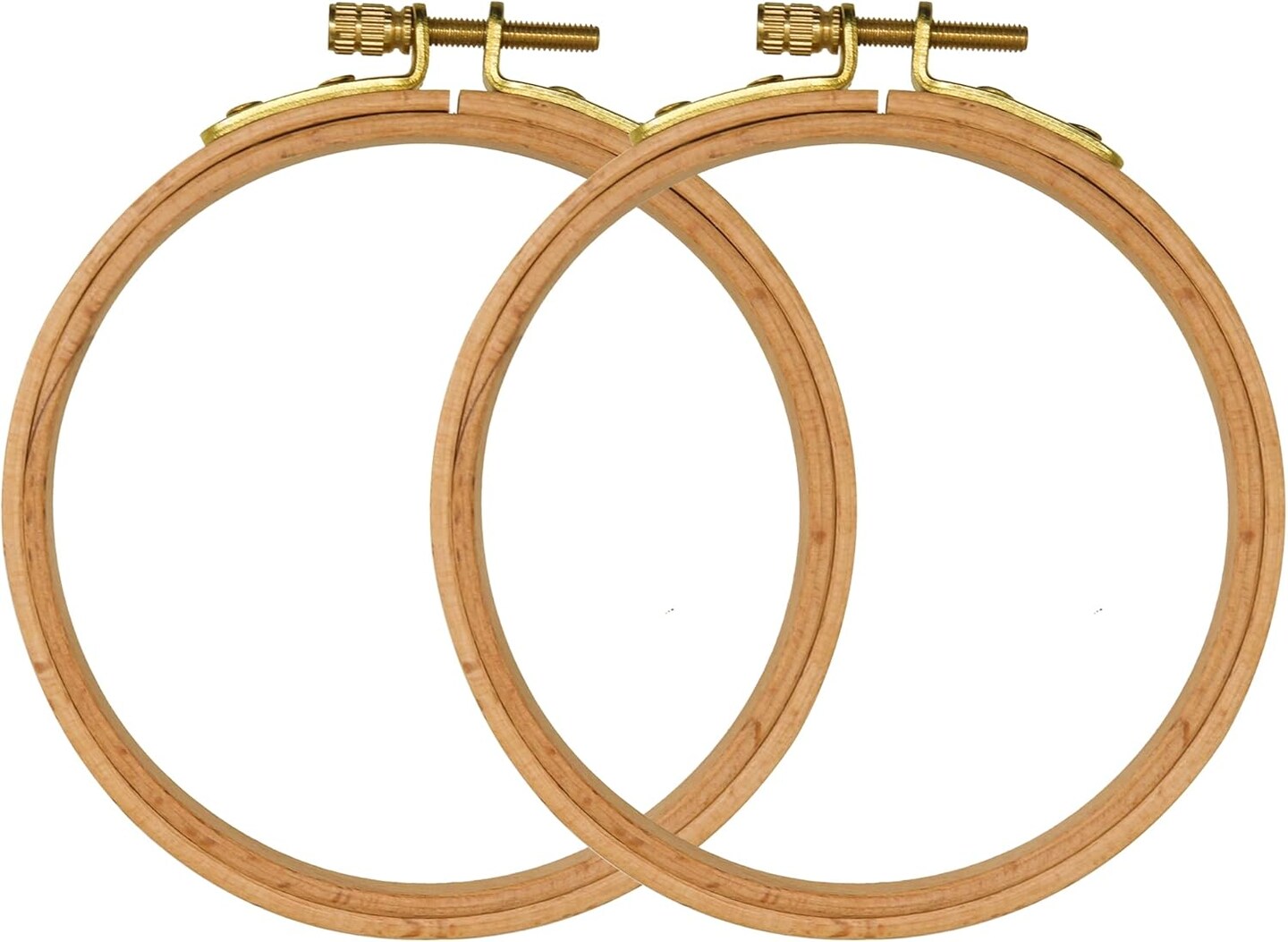 2 Pack 4&#x27;&#x27; Embroidery Hoop, Guofa 10CM Beech Wood Cross Stitch Hoops, Hanging Embroidery Frame Hoop for Decoration