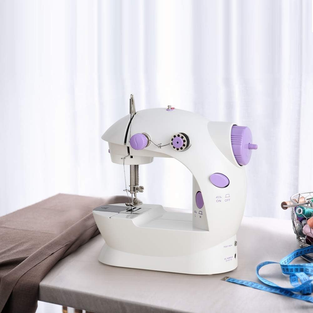 Sewing Machine, Portable Sewing Machine for Beginners Adult, Electric Crafting Speed Crafting Mending Machine Electric Overlock Sewing Machines for Sewing of Silks, Denim, Wool, Leather