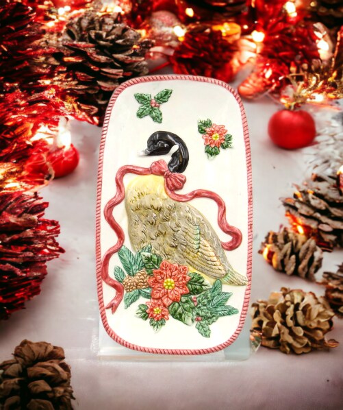 Ceramic Christmas Goose Spoon Rest, Home D&#xE9;cor, Gift for Her, Gift for Mom, Farmhouse Kitchen D&#xE9;cor, Christmas D&#xE9;cor