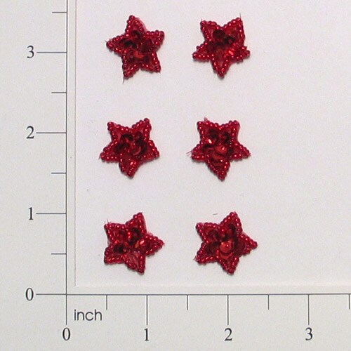 Star Sequin Applique/Patch Pack of 6