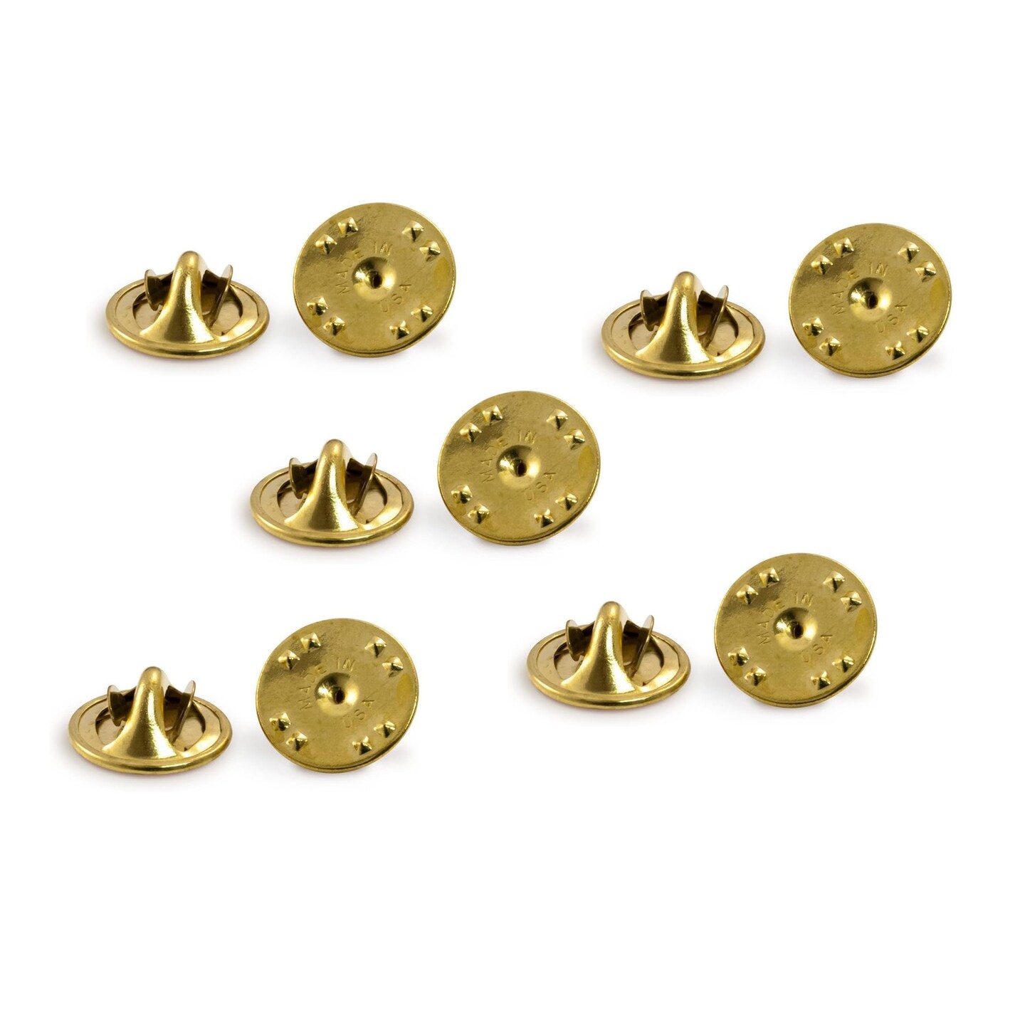 JewelrySupply Gold Color Butterfly Clutch Pin Backs - Scatter Pin Clutches (10-Piece Set)