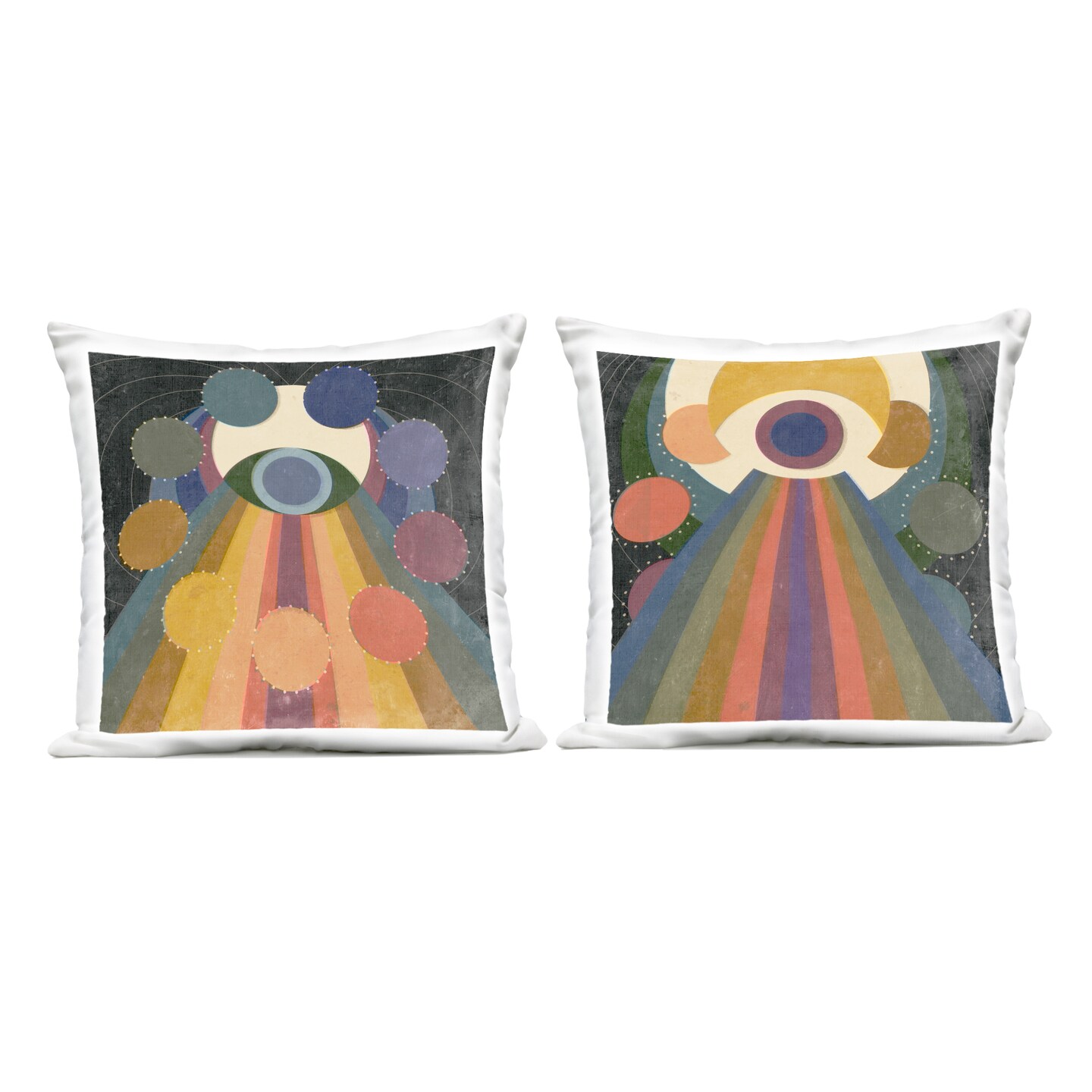 Stupell Industries Spiritual Eye Boho Shapes 2pc Outdoor Printed Throw Pillow Set Design by Victoria Barnes, 18 x 7 x 18