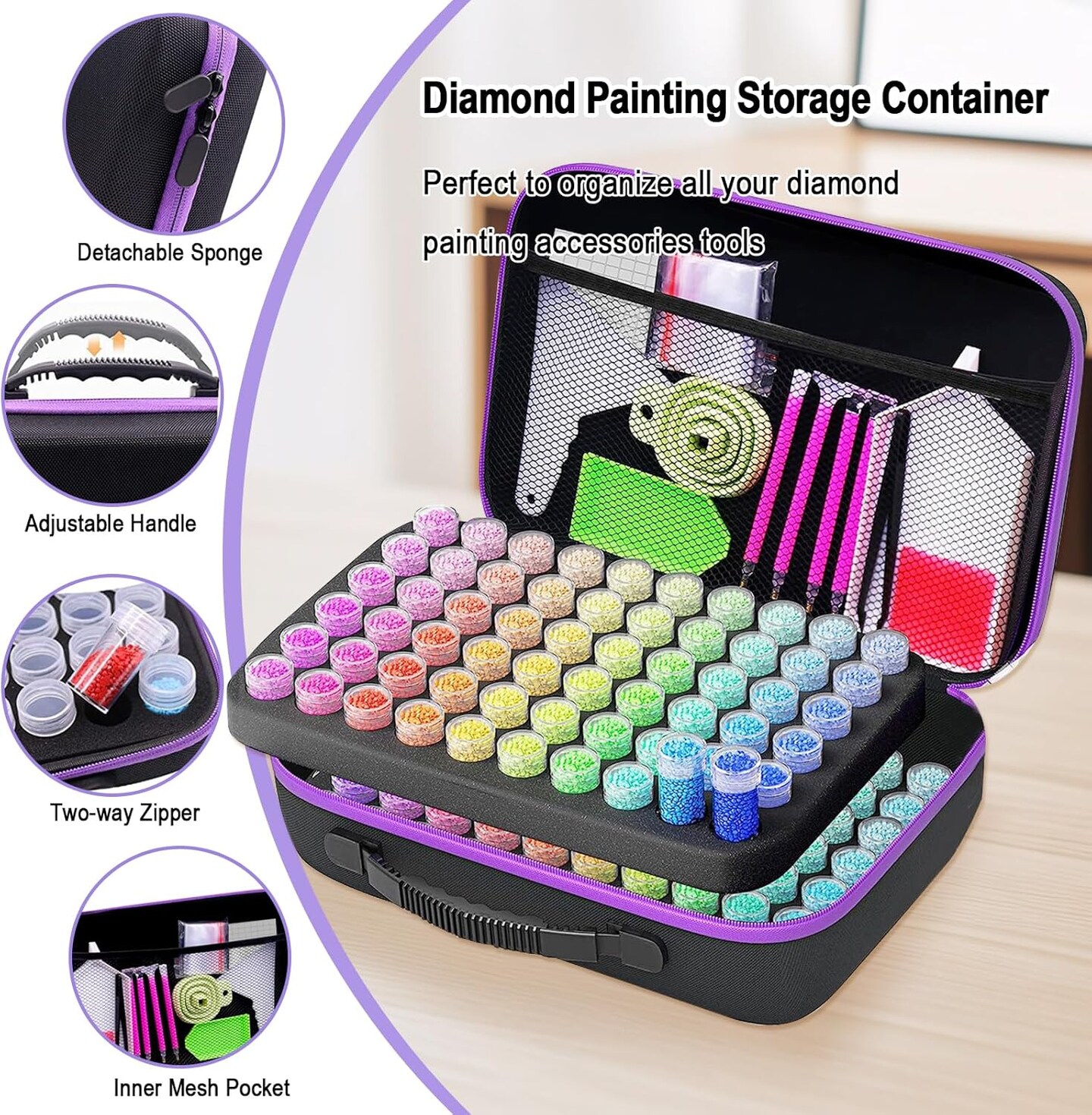 120 Slots Storage Containers for Diamond Art Kits for Adults,Diamond Painting Accessories Kits with Tools for Diamond Art Craft Jewelry Beads Organizer Boxes