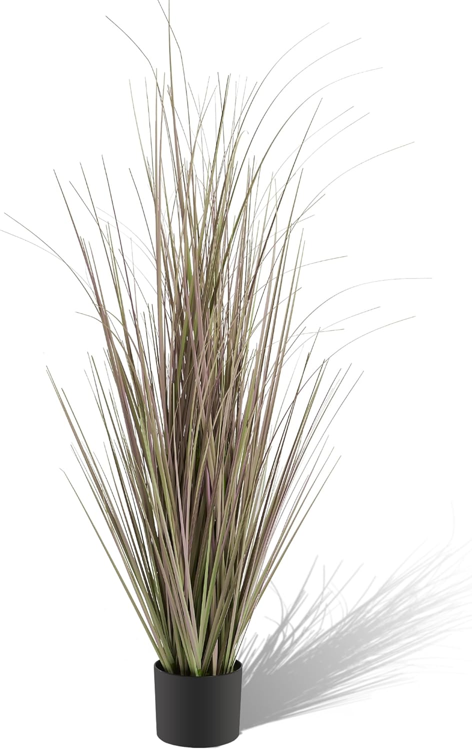 5 Feet Artificial Onion Grass, 59in Lifelike Indoor Outdoor Fake Grasses Plant, Home Office Wedding D&#xE9;cor Plants in Pot, Faux Houseplant, UV Resistant, Housewarming Gift, Purple