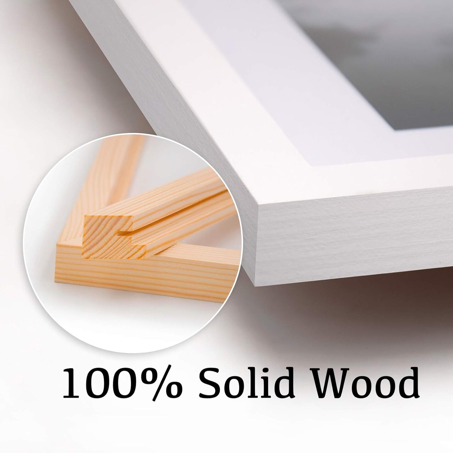 12x12 Picture Frames White, Wood Frames with HD Plexiglass for Pictures 8x8 with Mat or 12x12 without Mat, Wall Mounting Display, Set of 4