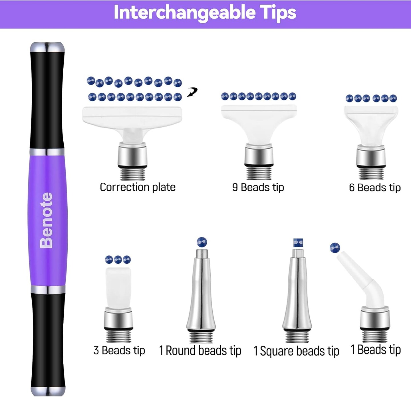 Diamond Art Painting Pen, Upgrade Dual Rubber Metal Screw In Tip Round And Square Drill Pen