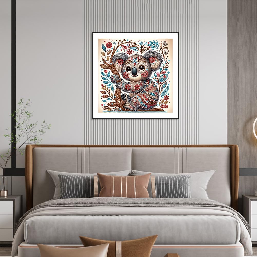 Diamond Painting Kits for Adults Koala, 5D Special Shape Diamond Art Kits for Beginners, Crystal Rhinestones Diamond Painting for Home Wall Decoration Gift 12&#xD7;12inch, Animal