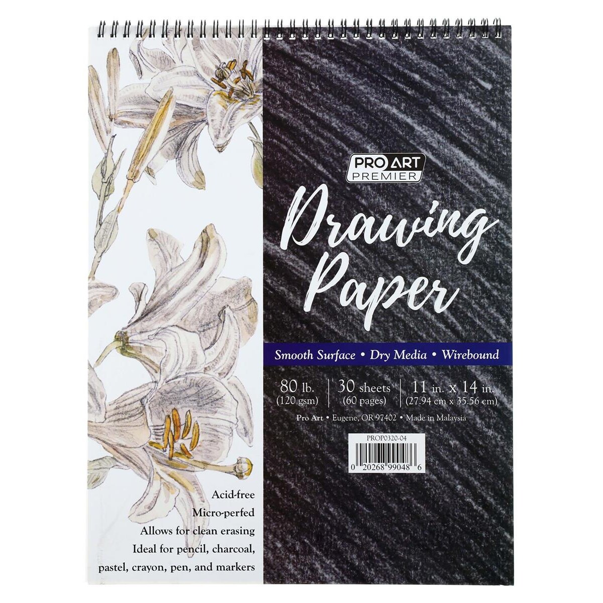 Pro Art Premium Drawing Paper Pad 11"x14" 30 sheets, 80#, Wire, Sketch Book, Sketchbook, Drawing Pad, Sketch Pad, Paper, Art Book, Paper, Sketchbook for
