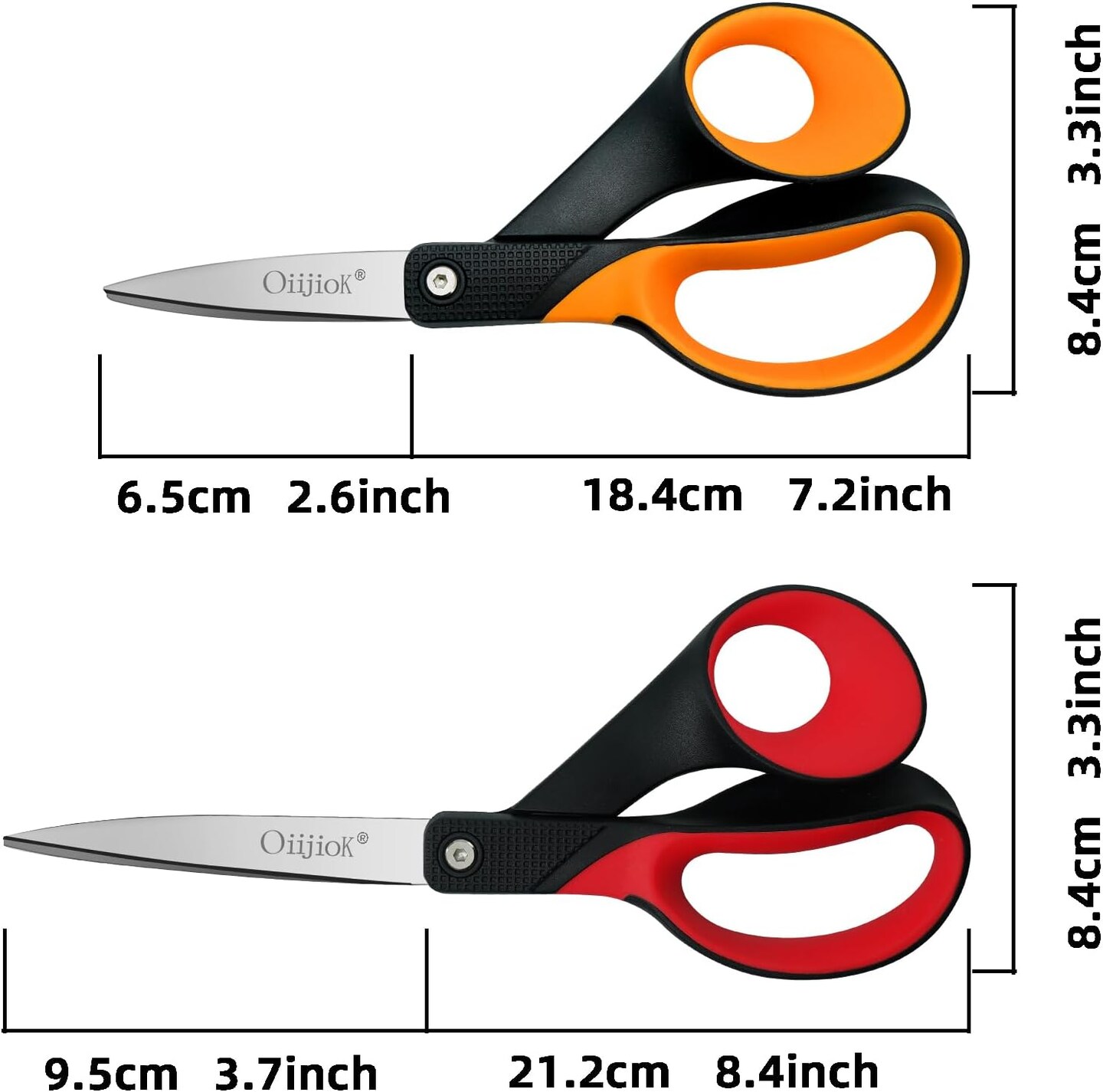 Left Handed Scissors, Stainless Steel Sharp Blade Lefty Scissors with Comfort-Grip Handles, for Home, Office and School