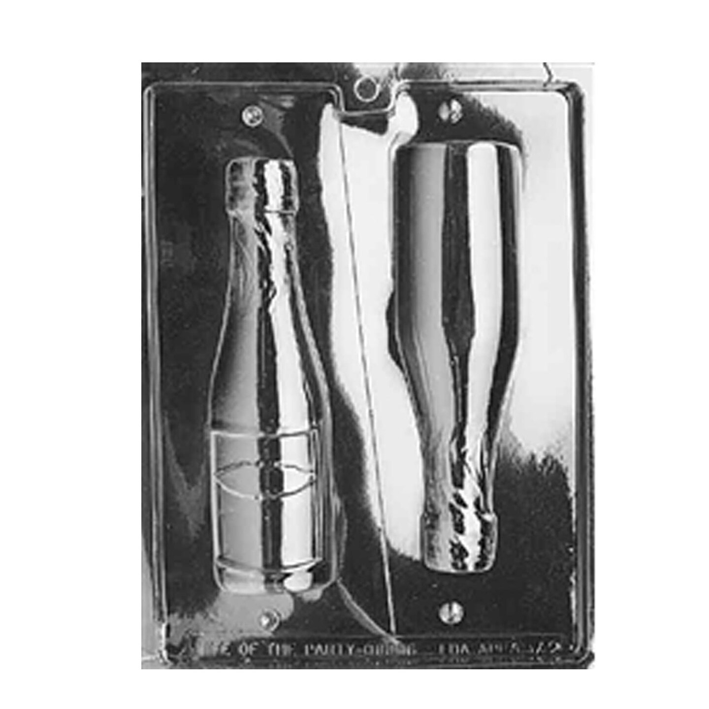 3D Large Champagne Bottle Chocolate Mold