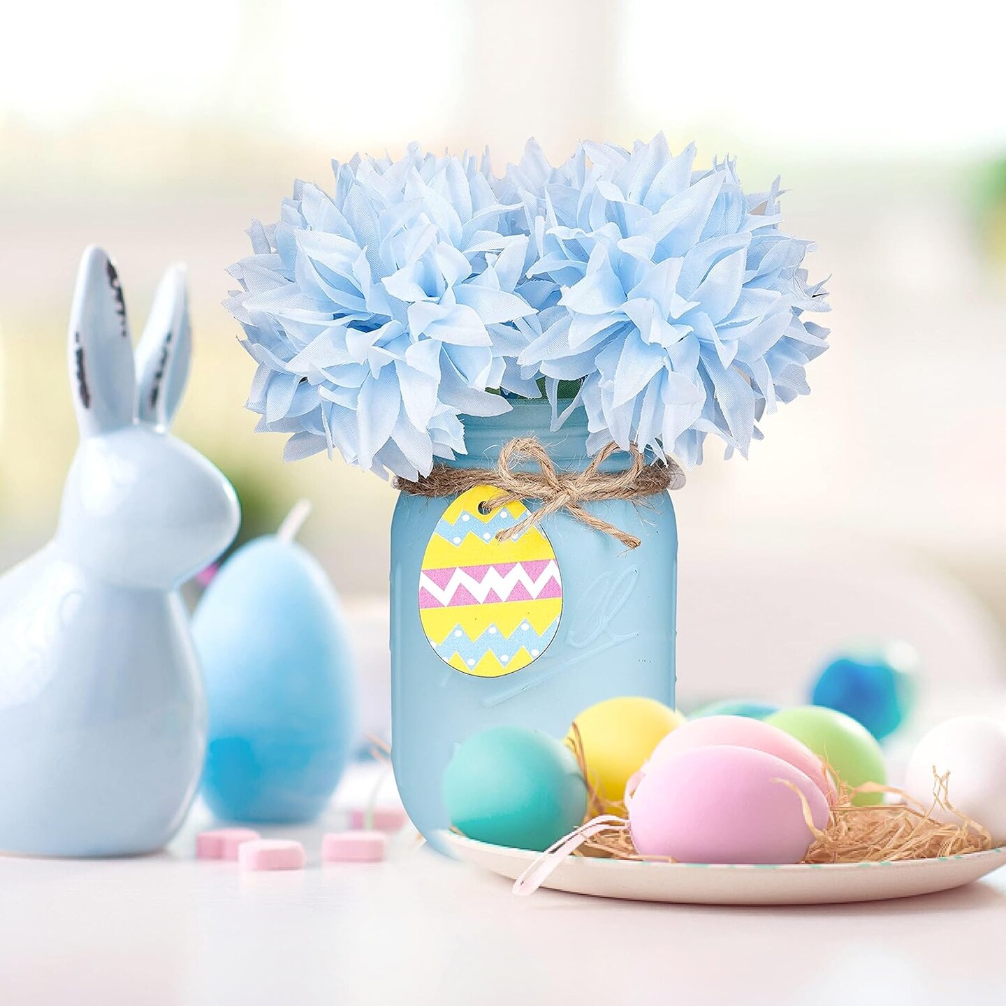 Easter Mason Jar Centerpiece – Farmhouse, Rustic, Table Decor