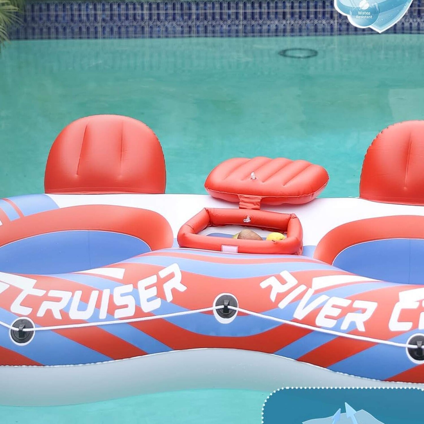 Vibrant Red Inflatable Pool and River Float for Swimming pool bed float