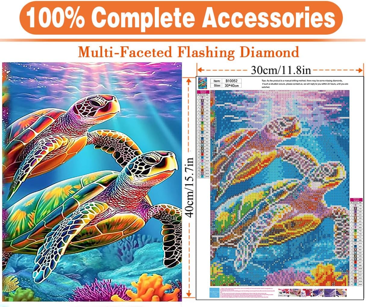 Croshom 8-Piece Diamond Art Painting Coasters Kit — Sea Turtle Design, DIY Craft Kit For Adults & Beginners