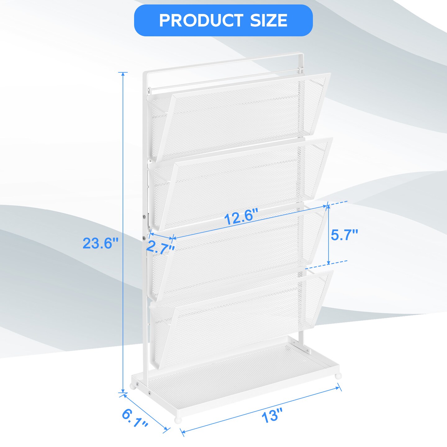 Bookend Bookshelf Desktop Book Storage Rack, Document Display Stand, Newspaper and Magazine Office File Organizer