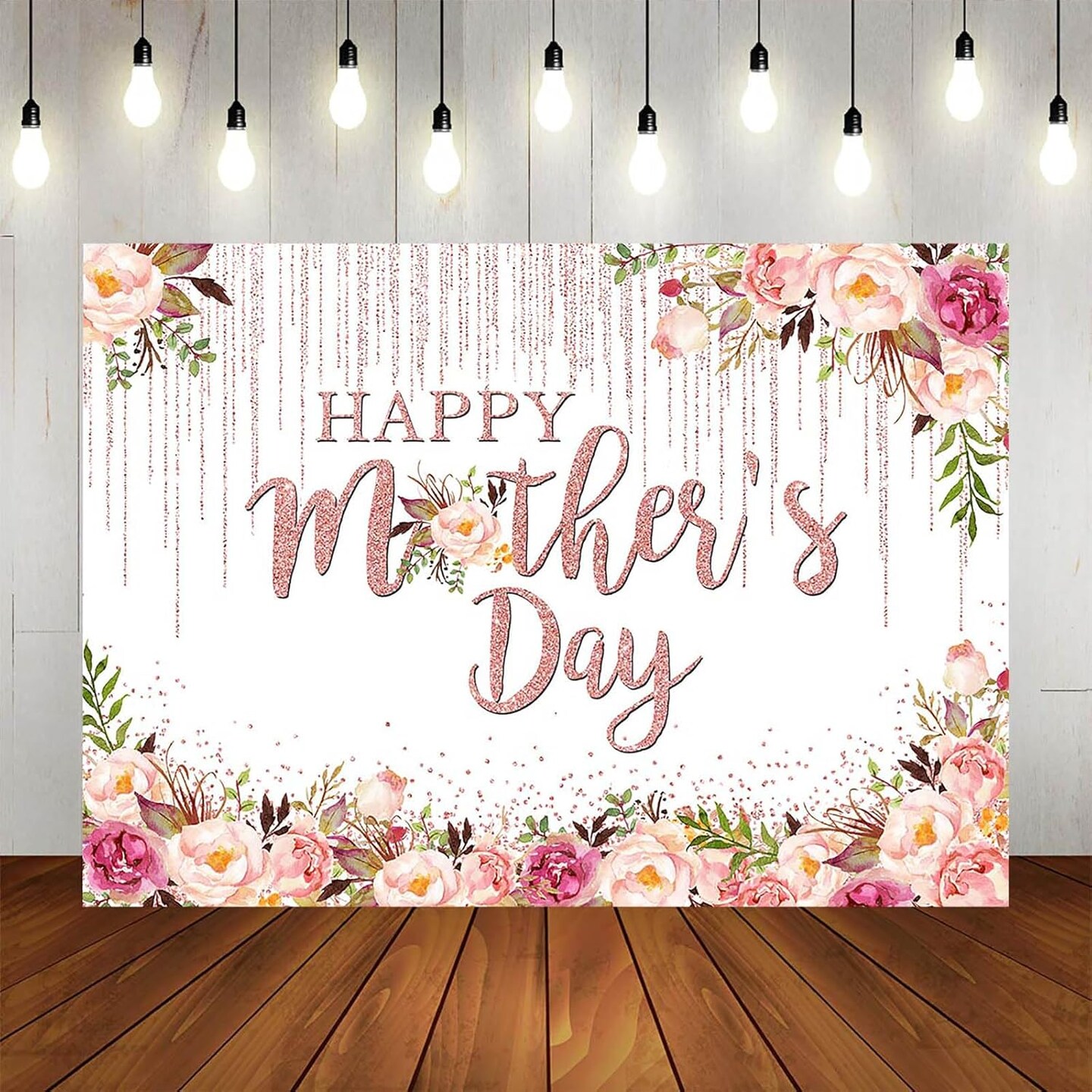 Happy Mother&#x27;s Day Backdrop 7x5ft Pink Floral