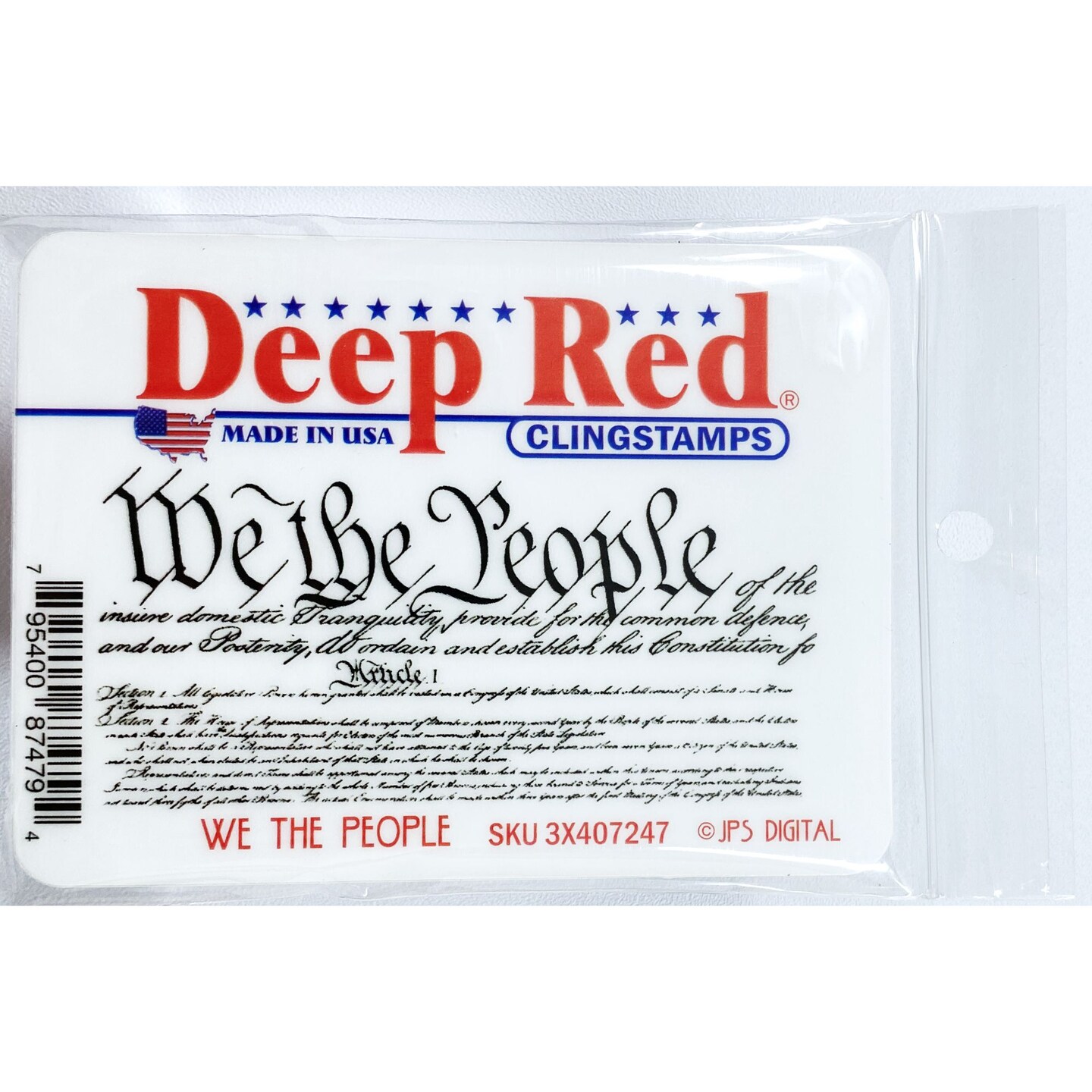 Deep Red Stamps We The People Rubber Cling Stamp