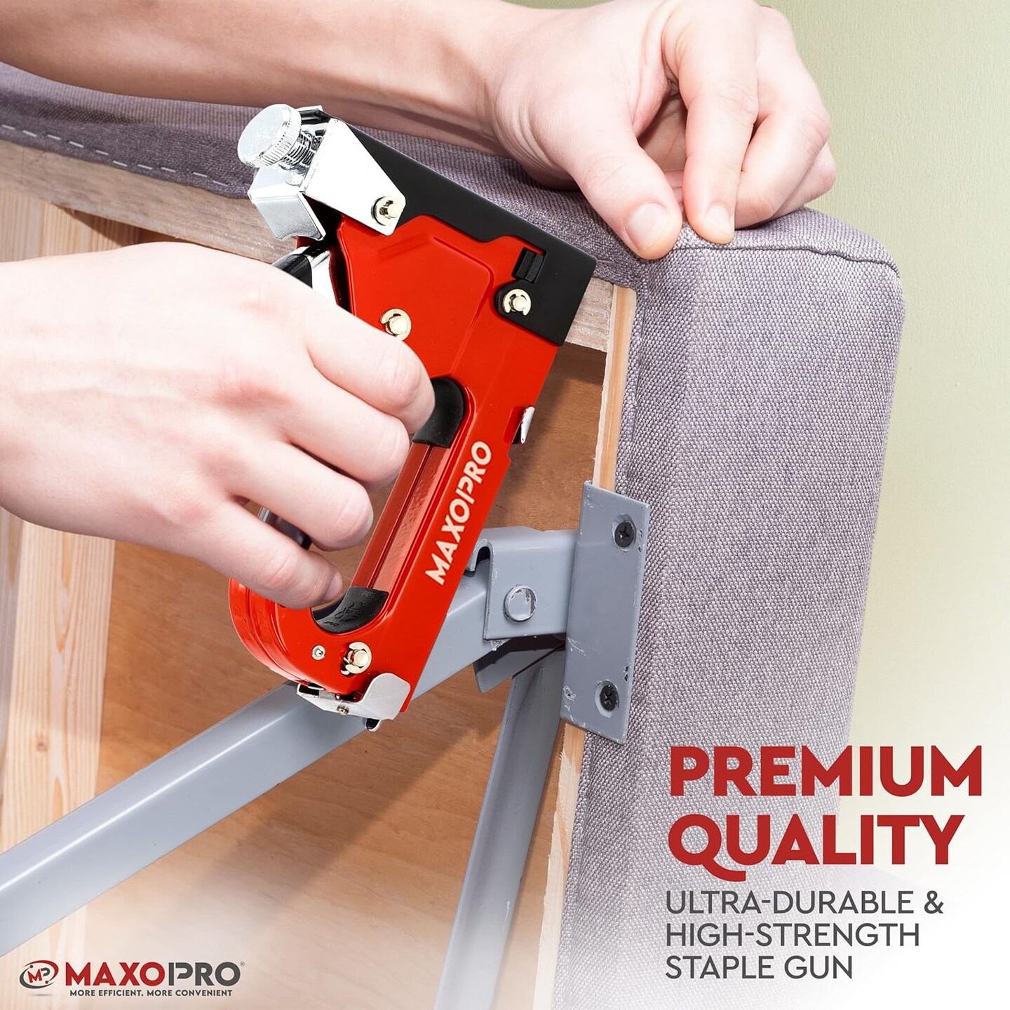 4-in-1 Upholstery Staple Gun &#x2013; Heavy Duty Stapler Gun with Staples 4000 (D, U, I &#x26; T-Type) &#x2013; Manual Power Adjustment Staple Gun for Wood, Material Repair, Crafts, Carpentry, Decoration DIY
