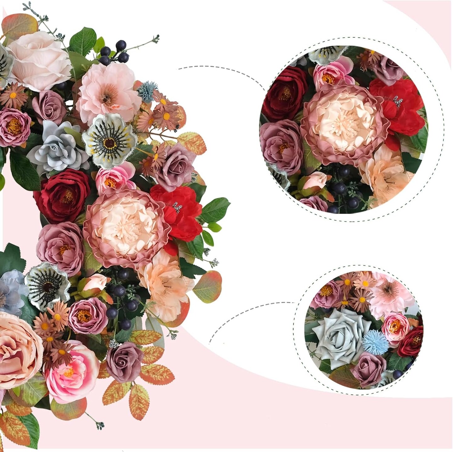 Spring Summer Everyday Flower Wreath for Front Door