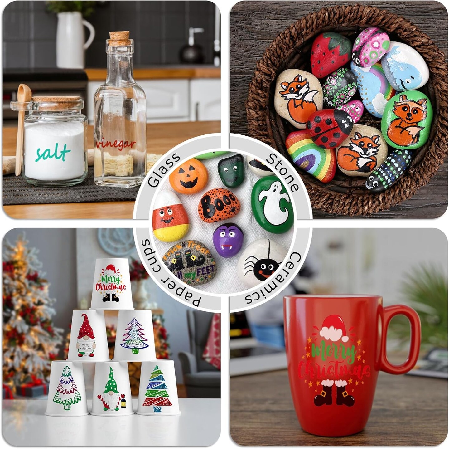 White Paint Markers, 2 Pack Oil-Based Waterproof Quick Dry Permanent Paint Pen Set