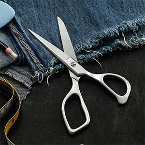 Tailor Fabric Sewing Scissors - 8&#x22; Professional Forged Stainless Steel Heavy Duty Metal Shears All Purpose, Crafting Ultra Sharp Scissors for Dressmaking Upholstery Cloth Leather and Felt