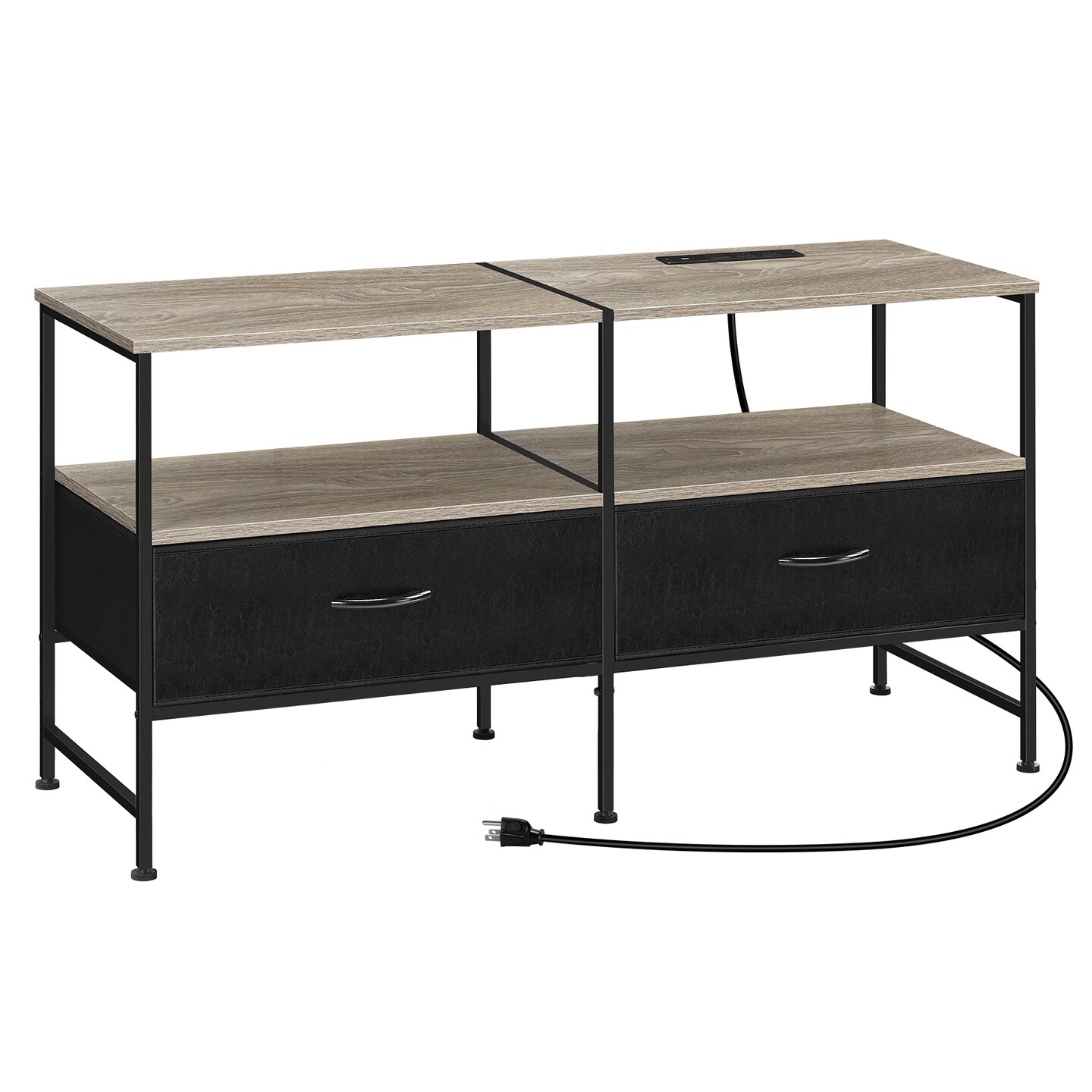 Farmhouse Style TV Cabinet Dresser with Outlet for Bedroom Living Room for 32/40/48/50 Inch TV