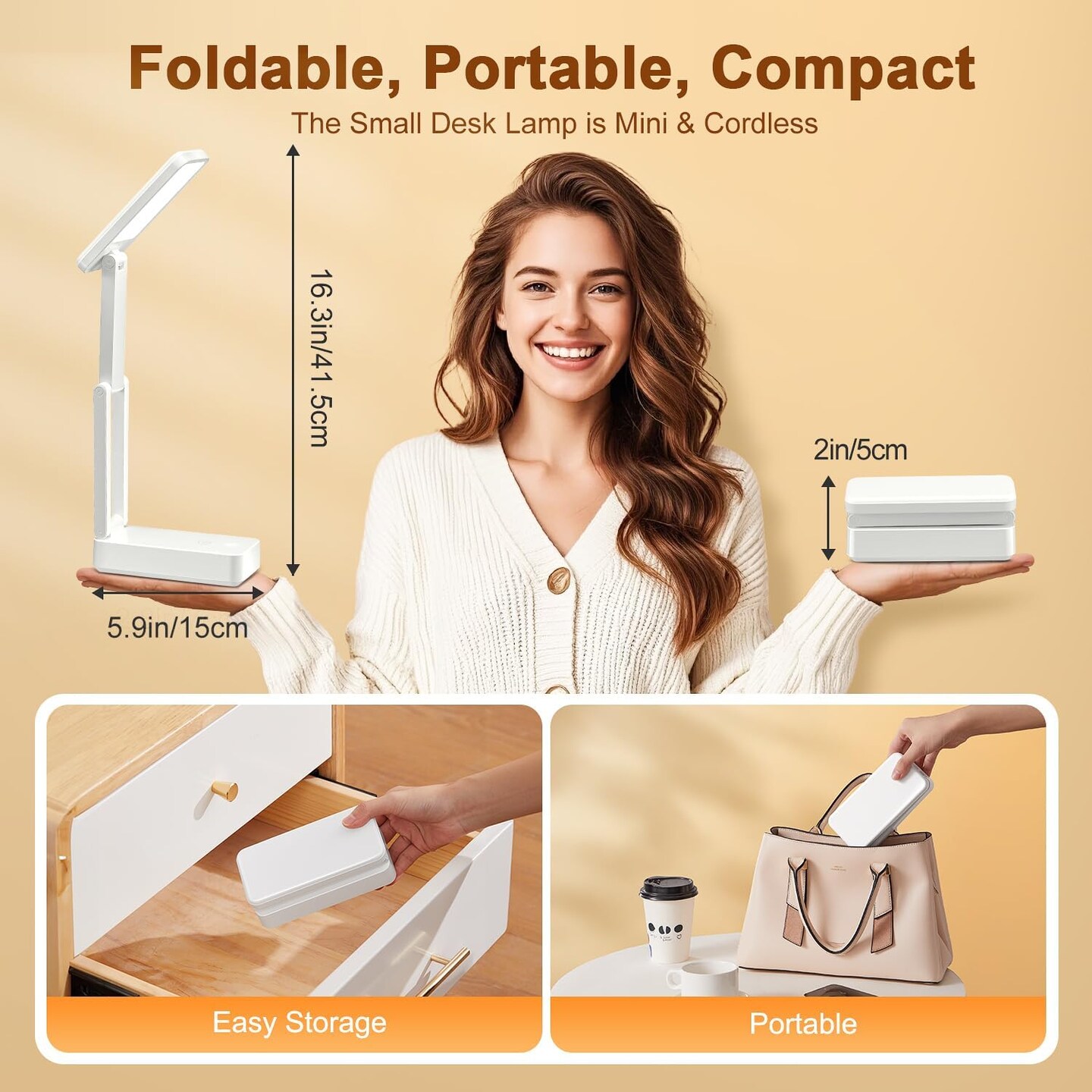 Rechargeable Lamps Cordless Lamps,6000mAh Small Battery Operated Lamp,3 Colors+Dimmable Desk Light,Small Desk Lamp with USB Charging Port+Timer,Battery Operated Lights,Wireless Lamp &#x26; Portable Light