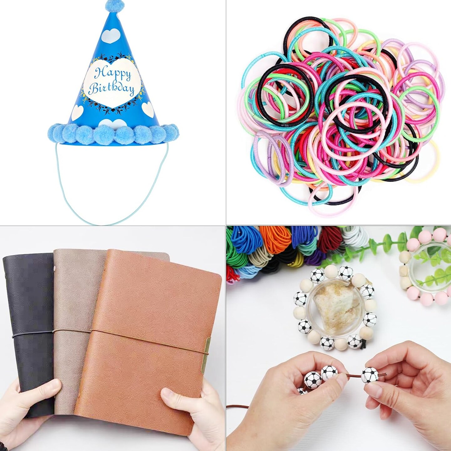 Assorted Elastic Beaded Cords 2mm 2/25 inch 300ft Elastic Bracelet String for Bracelets,Small Bungee Shock Cord for DIY Crafts, Beading and Sewing