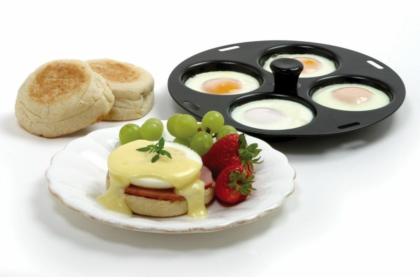 Norpro Nonstick Metal 4 Egg Poacher Pan - Fits 10 to 12&#x22; Skillets
