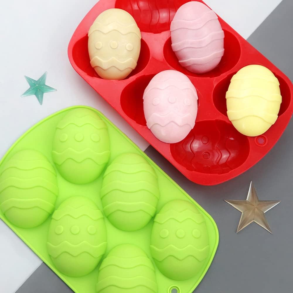 2 Pieces Easter Silicone Egg Mold Egg Shape Baking Chocolate Candy Mold for Easter Theme Party Decoration