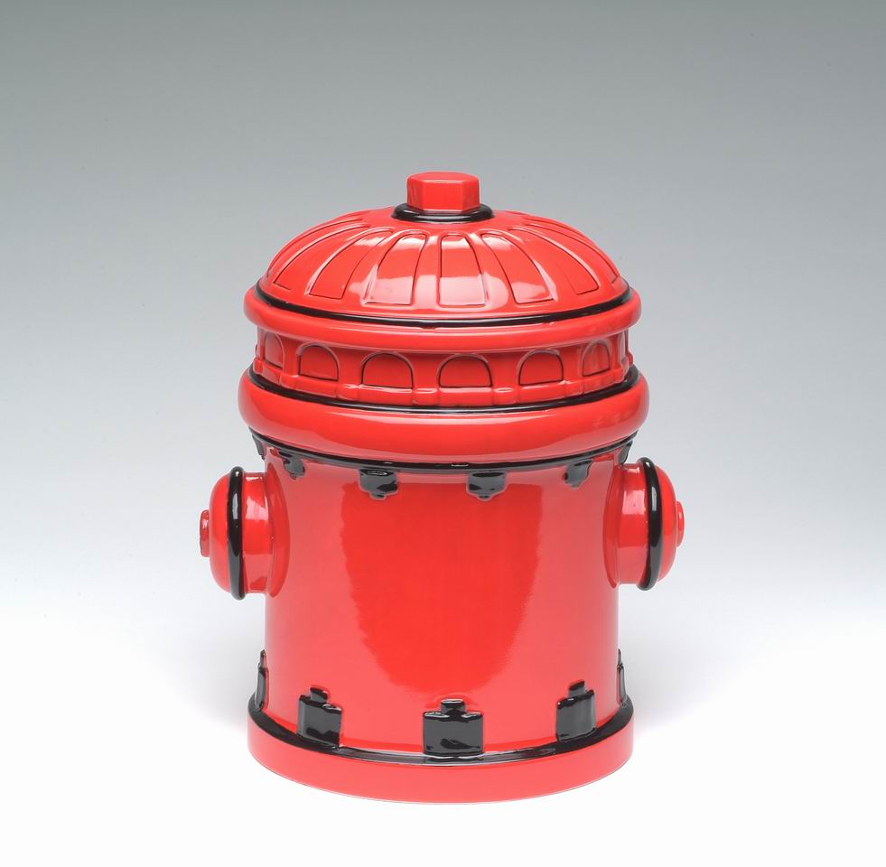Ceramic Red Fire Hydrant Cookie Jar, Gift for Fire Fighter, Fire Station Decor, Home Decor, Gift for Him, Gift for Her
