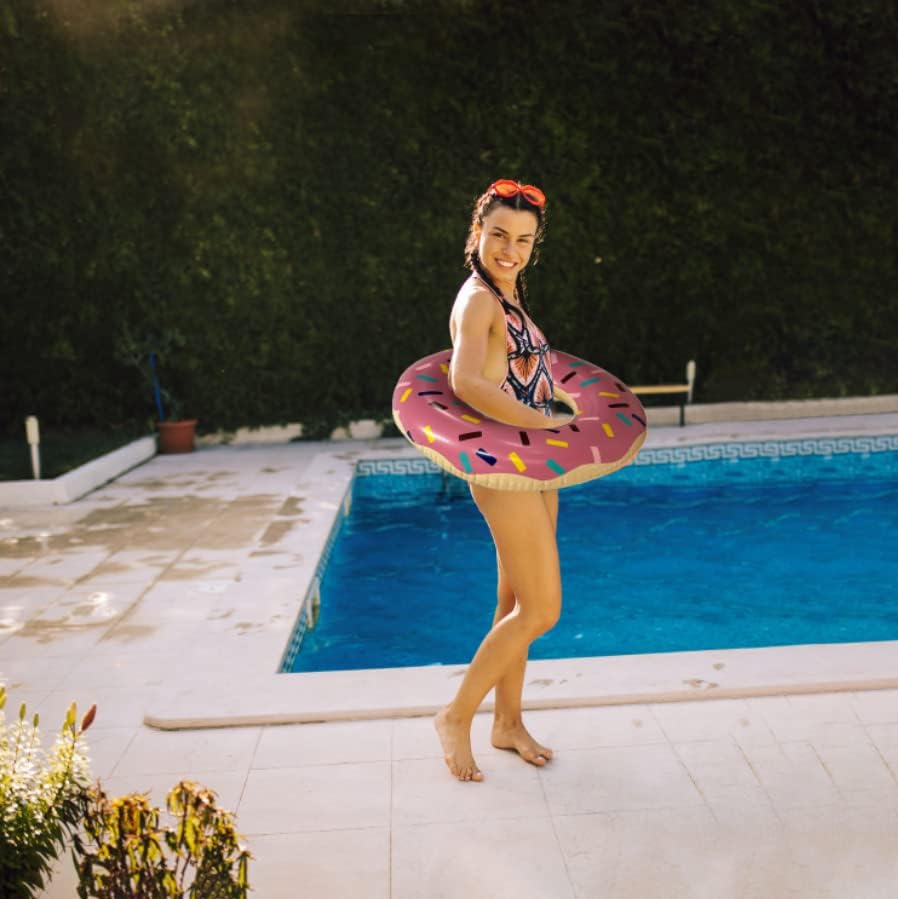 4E's Novelty 4 Pack Pool Floats – 30"" Donut Pool Floaties for Adults & Kids for Summer Party & Photo Booth Props