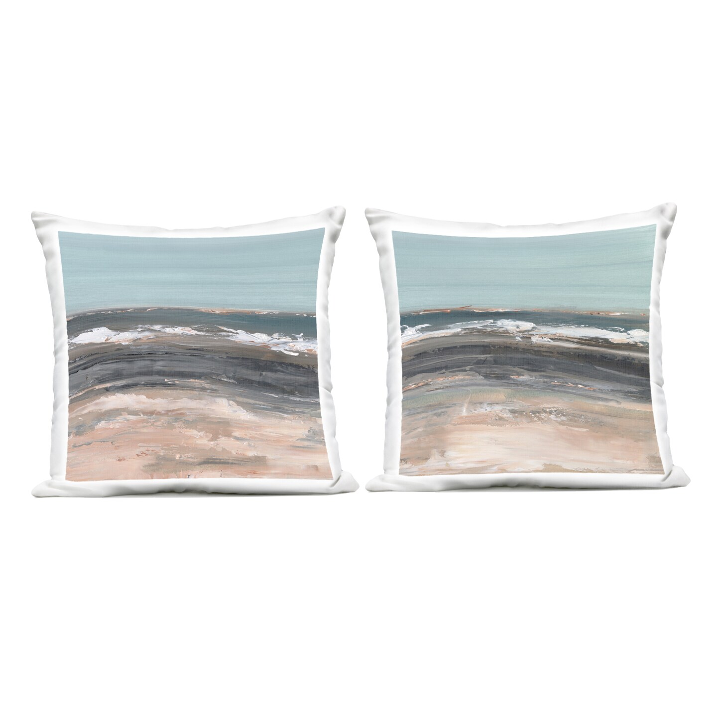 Stupell Industries Summer Waves Abstract 2pc Outdoor Printed Throw Pillow Set Design by Ethan Harper, 18 x 7 x 18