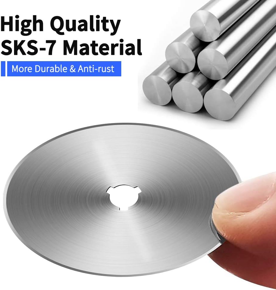 60MM Rotary Cutter Blades, 10PCS Premium Spare Replacement Cutting Blades with Sharpness, Great for Heavy Duty Use, Quilting, Patchwork, Crafts and Sewing