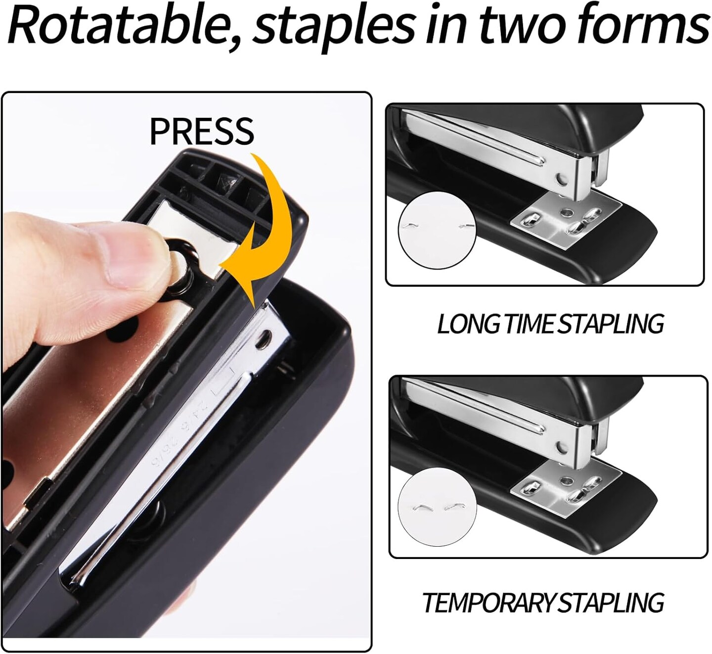 Black Modern Office Stapler, 25 Sheet Capacity, Automatic, Includes 1000 Staples and Staple Remover