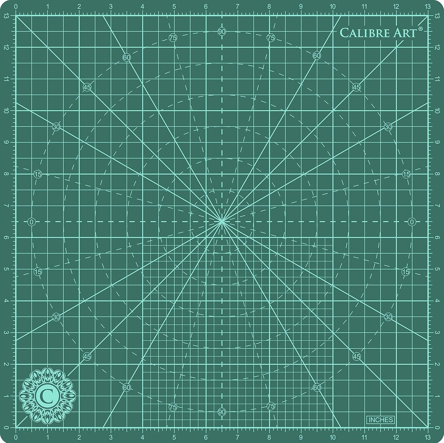 Rotating Rotary Self Healing Cutting Mat 14x14 (13" Grid), Perfect for Quilting & Art Projects