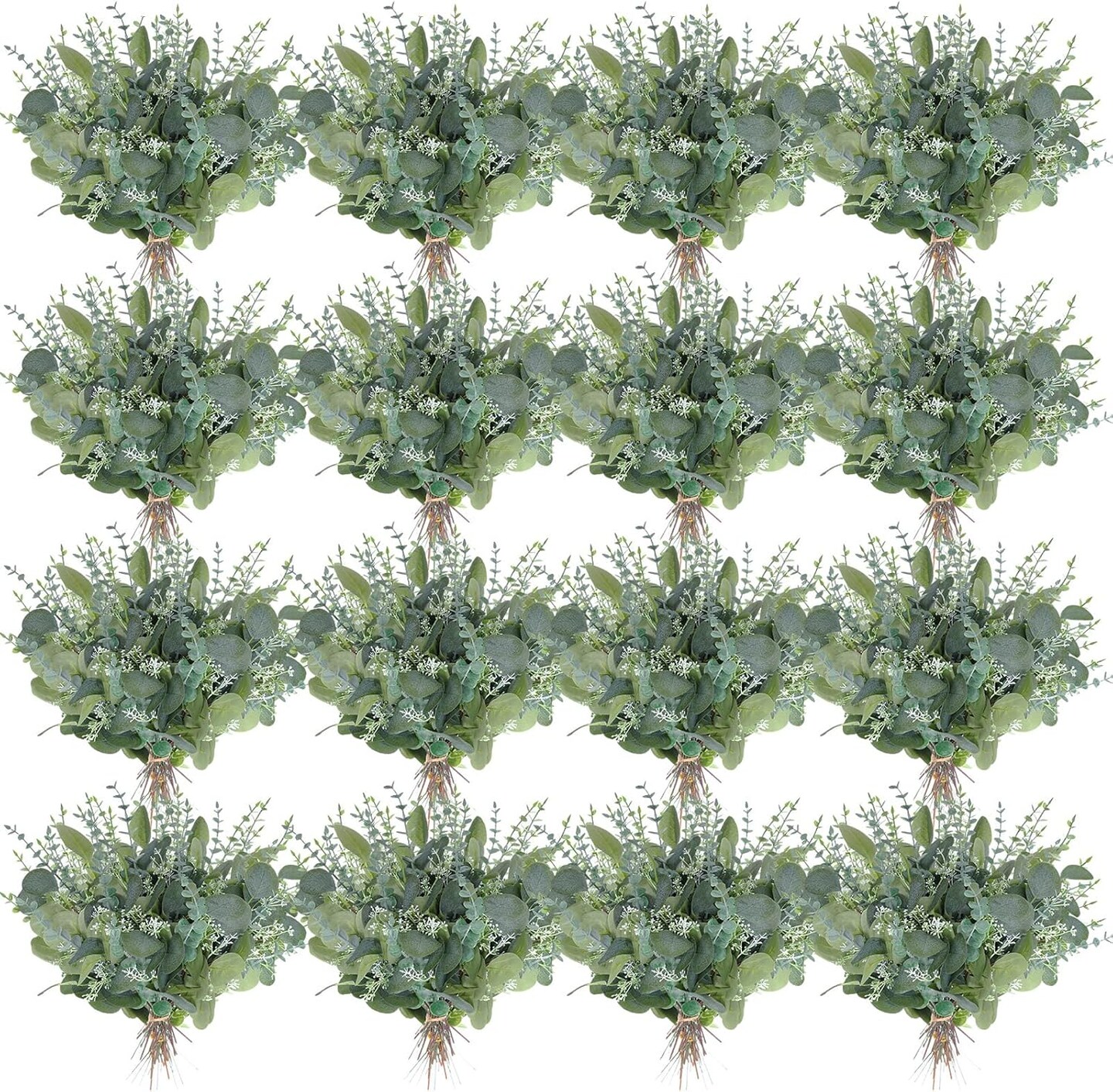 Mixed Eucalyptus Leaves Stems Bulk Silver Dollar Artificial Greenery Leaves Stems Fake Plant Branches for Wedding Bridal Bouquets, Floral Arrangements, Centerpiece, Home Decor(Green,150 Pcs)