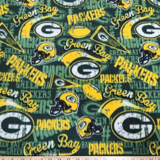 Licensed NFL Green Bay Packers Retro Fleece 70131 Fabric by the Yard