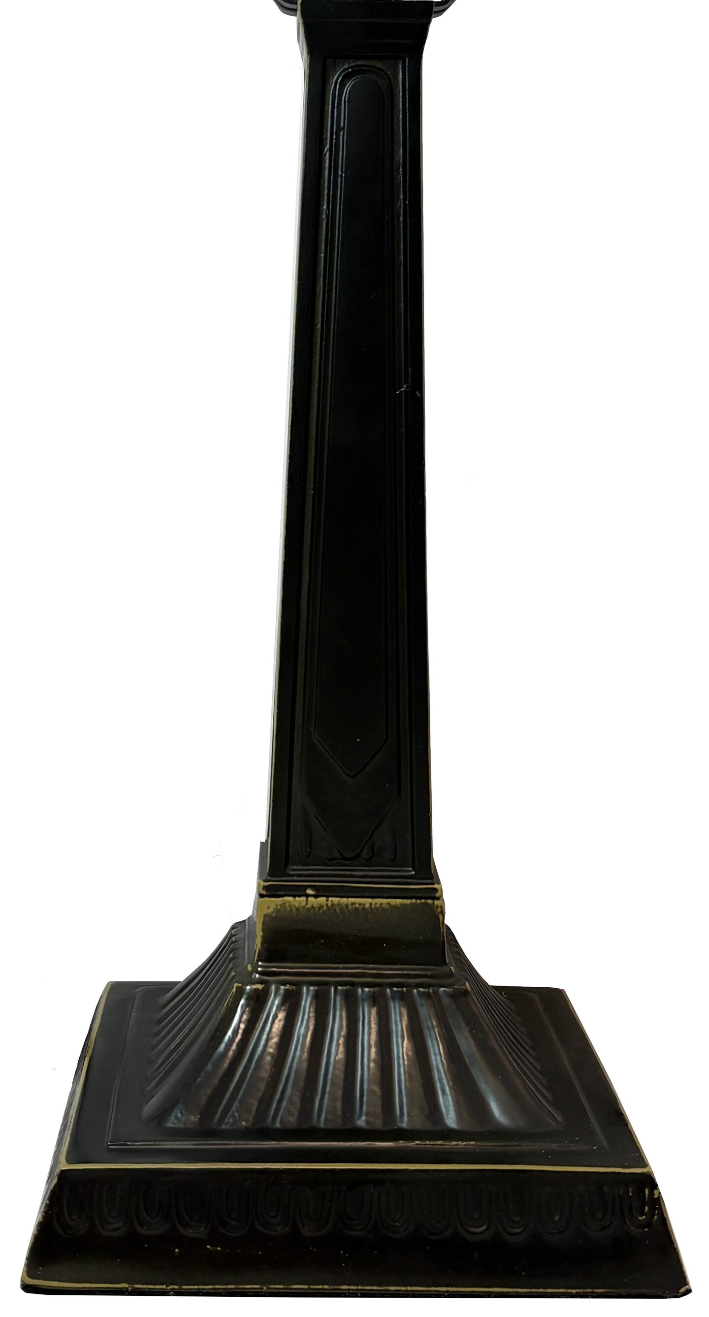 Mission Metal Lamp Base, Dark Bronze Finish With Gold Highlights, Nicely Weighted, 18.75" Tall