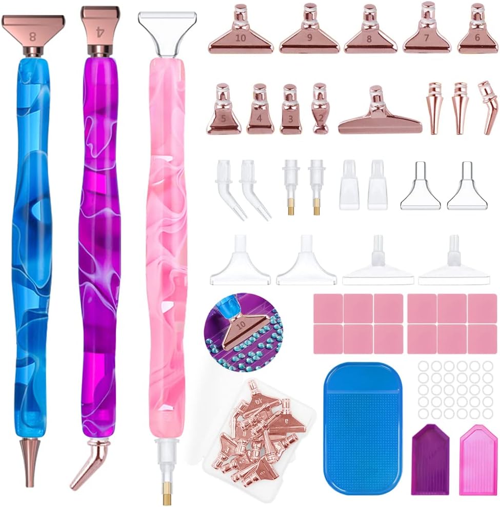 45 Pcs Diamond Art Painting Pen Kits, Diamond Art Pens Stainless &#x26; Plastic Steel Tips Personalized 5D Diamond Art Painting Accessories Tools for DIY Painting Crafts