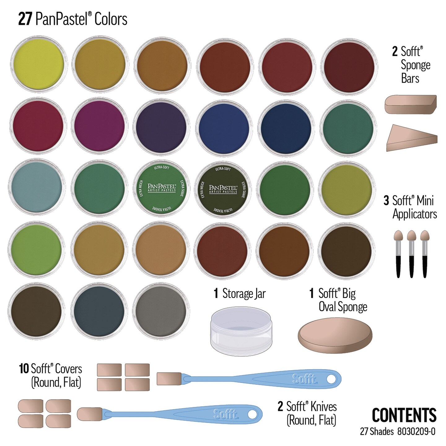 PanPastel Artists&#x27; Painting Pastels Set - Shades, Set of 27