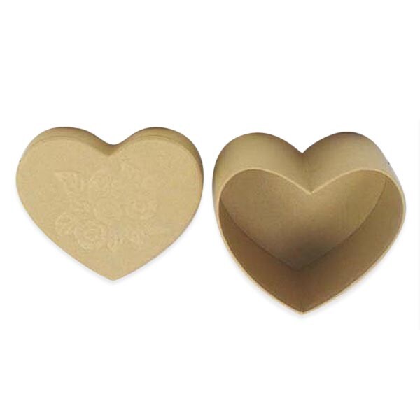 Heart Box with Rose Embossed Lid